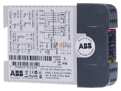 View on the left ABB Vital 1 VH Safety relay DC 
