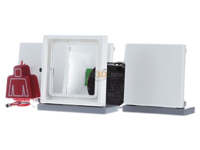 Frontansicht Jung NRS LS 0834 WW Notrufset aws kompl.mit Rahmen 