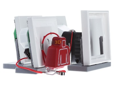 Ansicht links Jung NRS LS 0834 WW Notrufset aws kompl.mit Rahmen 