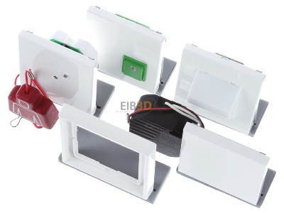 Ansicht oben vorne Jung NRS LS 0834 WW Notrufset aws kompl.mit Rahmen 