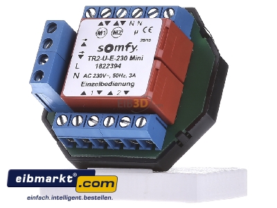 Frontansicht Somfy TR2-U-E-230 mini Trennrelais UP f. zwei Antriebe 