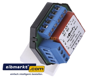 Ansicht oben links Somfy TR2-U-E-230 mini Trennrelais UP f. zwei Antriebe 