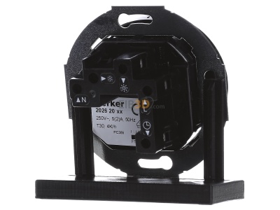 Ansicht hinten Berker 20262035 Temperaturregler sw/glnz mit Wechsler 