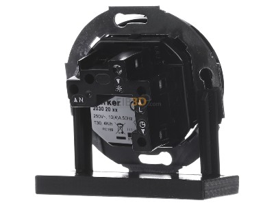 Ansicht hinten Berker 20302035 Temperaturregler sw/glnz mit ffner 