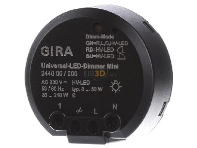 Frontansicht Gira 244000 Uni-LED-Dimmer Mini 