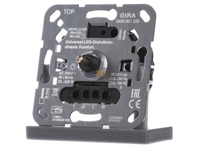 Front view Gira 245500 Dimmer flush mounted
