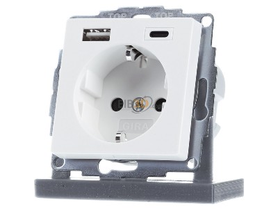 Frontansicht Gira 245927 USB-Spannungsversorgung 1xTypA, 1xTypC DC5V 