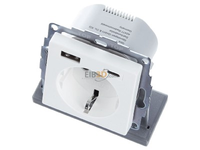 Ansicht oben vorne Gira 245927 USB-Spannungsversorgung 1xTypA, 1xTypC DC5V 