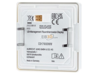Ansicht hinten Jung CD 1790 D WW Display Standard Serie CD, alpinwei 