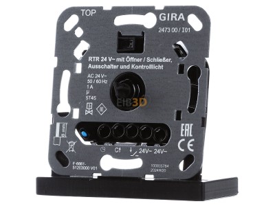 Frontansicht Gira 247300 Raumtemperaturregler 24V ff./Schlie. 