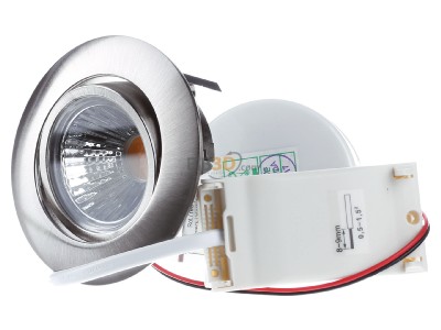 Front view Nobile 1856860923 LED downlight 930, nickel-finished. 
