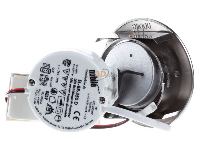 Back view Nobile 1856860923 LED downlight 930, nickel-finished. 
