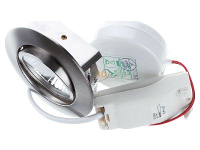 View up front Nobile 1856860923 LED downlight 930, nickel-finished. 
