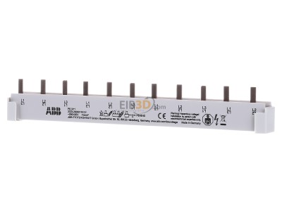 Front view ABB PS 3/11 Phase busbar 3-p 10mm 
