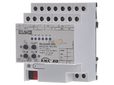 Front view Jung RA 23024 REGHE EIB, KNX switching actuator 6-ch, 
