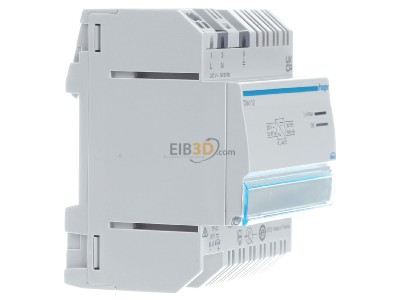 View on the left Hager TXA112 EIB, KNX power supply with choke, 640mA, 
