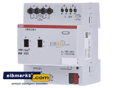 Frontansicht ABB Stotz S&J LR/S 2.16.1 Lichtregler/Schaltdimmakt. 2-fach, 1-10V, REG 