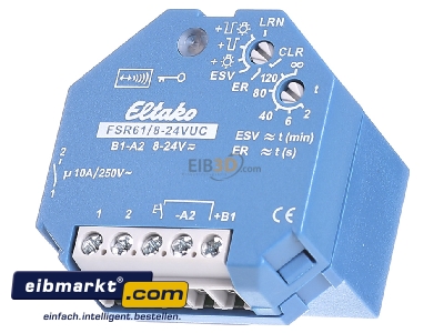 Frontansicht Eltako FSR61/8-24V UC Funkaktor Stromstoschalt. 