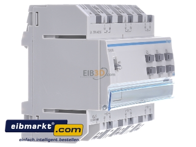 View on the left Hager TXA306 Binary input for bus system 6-ch 
