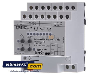 Frontansicht Jung 2424 REGHE KNX Jalousieaktor 4-fach DC 12-48V 