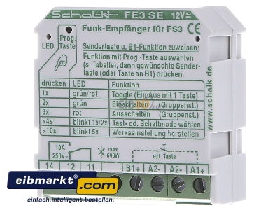Frontansicht Schalk FE3SE2 Funk-Empfngerschalter UP 1-Kanal, 18,5mm FE3 SE 12V UC
