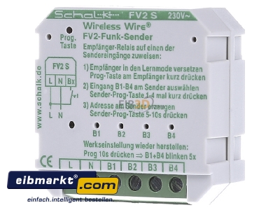 Frontansicht Schalk FV2 S 230V AC Funk-Sender UP 4 Eingnge 