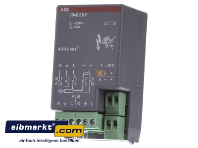 Front view ABB Stotz S&J SD/M 2.6.2 Light control unit for bus system 2-ch - 
