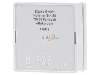 Ansicht hinten Eltako FMH2-ws Funk-Minihandsender weiss, 2 Signale 