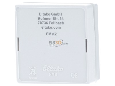 Ansicht hinten Eltako FMH2-wg Funk-Minihandsender weiss/gl, 2 Signale 