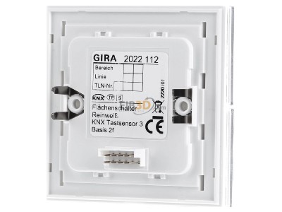 Back view Gira 2022112 EIB, KNX touch sensor 2-fold, 
