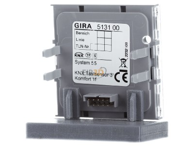 Ansicht hinten Gira 513100 EIB, KNX Tastsensor 3 Komfort 1fach, 