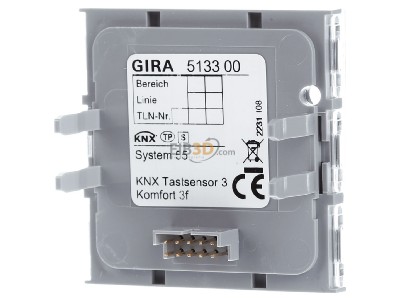 Ansicht hinten Gira 513300 EIB, KNX Tastsensor 3 Komfort 3fach, 