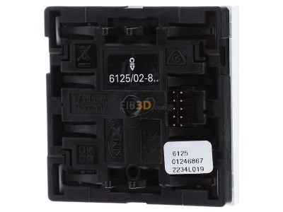 Back view Busch Jaeger 6125/02-84 EIB, KNX push button sensor 2-fold multifunction with 10 logic channels and innovative LED lighting, 
