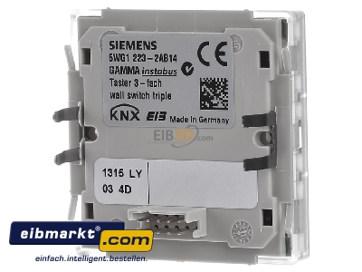 Ansicht hinten Siemens Indus.Sector 5WG1223-2AB14 Taster 3-Fach mit LED/Temp. 