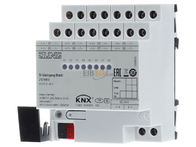 Front view Jung 2128 REG EIB, KNX binary input 8-ch, 
