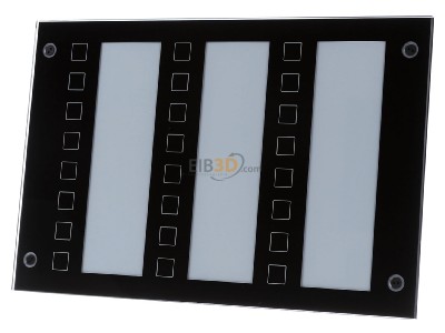 Frontansicht Jung MBT 2424 SW EIB, KNX Melde- und Bedientableau mit Logikfunktionen, Glas schwarz, 