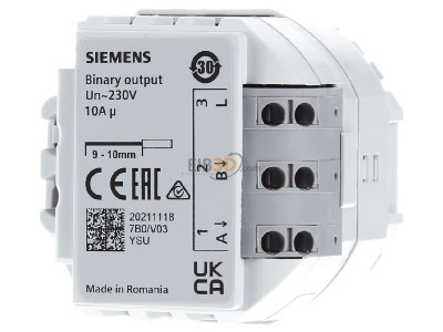 Front view Siemens 5WG1510-2AB13 EIB, KNX switching actuator 2-ch, 
