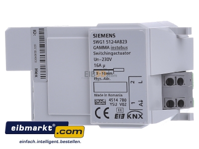 Frontansicht Siemens Indus.Sector 5WG1512-4AB23 Schaltaktor 1x16A 230VAC 