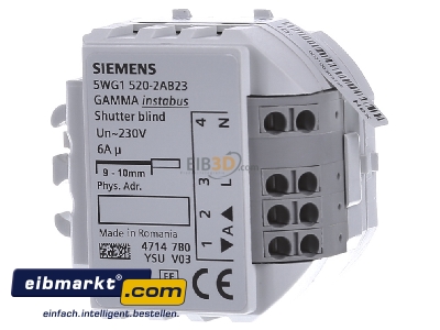 Front view Siemens Indus.Sector 5WG1520-2AB23 Sunblind actuator for bus system 1-ch

