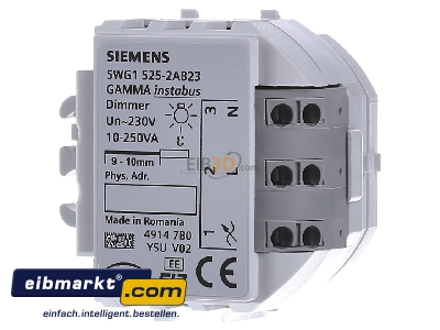 Front view Siemens Indus.Sector 5WG1525-2AB23 Dimming actuator bus system 10...250W
