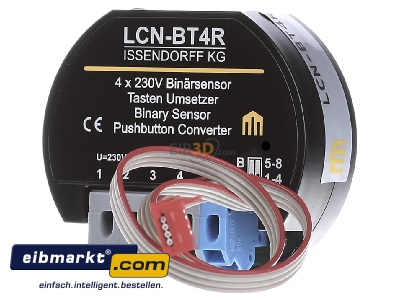 Front view Issendorff LCN-BT4R Binary input for bus system 4-ch 
