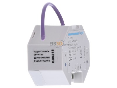 View on the left Hager TRB201 Radio EIB, KNX switching actuator 1-fold, 
