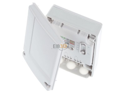 Ansicht oben vorne Hager TRE202 Bidirektionaler EIB, KNX Funk Schaltaktor 2fach, IP55, Aufbaumontage, q-link, 