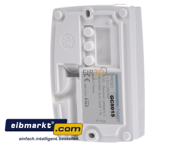 Ansicht hinten Hager TRE301 Funk KNX AP Tastsensor 1f,IP55,quicklink 