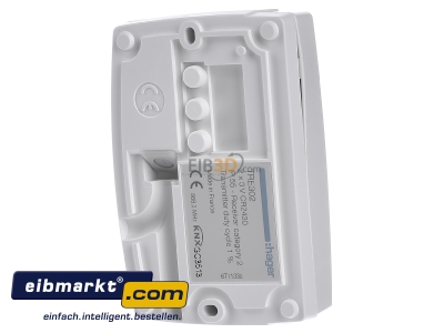 Ansicht hinten Hager TRE302 Funk KNX AP Tastsensor 2f,IP55,quicklink 