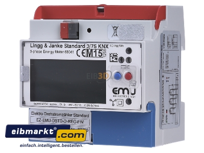 Frontansicht Lingg&Janke EZ-EMU-DSTD-D-FW-REG Energiezhler Standard KNX REG 3-P 