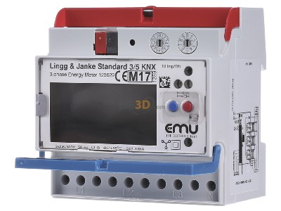 Front view Lingg & Janke EZ-EMU-WSTD-D-REG-FW EIB, KNX transformer kilowatt-hour meter, 
