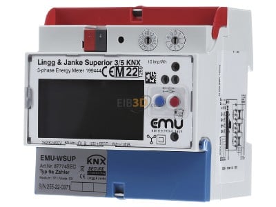 Front view Lingg & Janke EZ-EMU-WSUP-D-REG-FW EIB, KNX energy meter Superior, 3-phase, 
