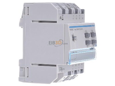 View on the left Hager TYA604D EIB, KNX switching actuator 4-ch, 

