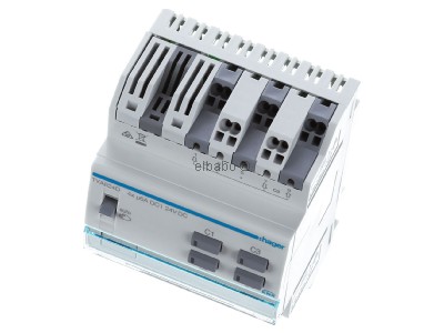 View up front Hager TYA624D EIB, KNX blind/shutter actuator 4-fold, 24V, 
